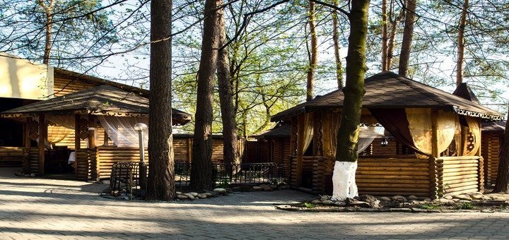 Territory of the restaurant &quot;u lisi&quot;. visit for the promotion