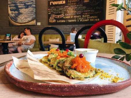 Menu with promotional offers in the restaurant "Klukva & Brukva"