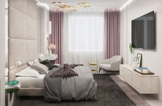 Дизайн спальни от компании YOUR COMFORTABLE HOME. Заказать по акции.