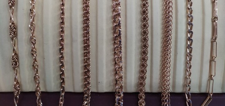 Chains in stock and on order in the Ingus jewelry workshop. Order with a discount.