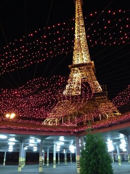 Cultural object eiffel tower in khakovo. tourism by certificate