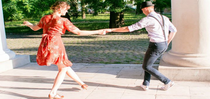 Boogie-woogie in the dance studio Odessa Swing Dance. Sign up for a swing dance class for the action.