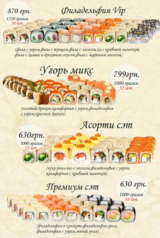 Меню Суші-маркету Gold Fish в Дніпрі 3