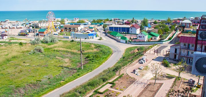 Near the spa of the Panorama hotel in Kirillovka. Buy vouchers to the Black Sea at a discount.
