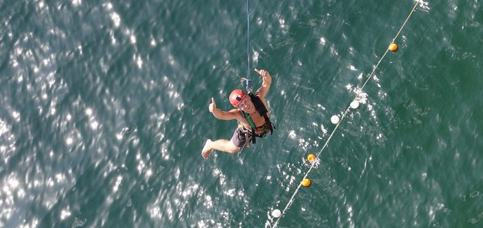 Rope jumping adrenaline tower in bukovel from activeday. book an extreme vacation for a promotion.
