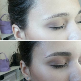 Eyebrow dyeing and correction by Irina Kostenko in Kiev. Sign up for a discount.