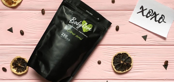 Кавові натуральні скраби BodyLove Апельсин. Купуйте зі знижкою.