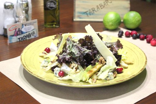 Salads in the tarabar cafe in the dnieper. order by promotion